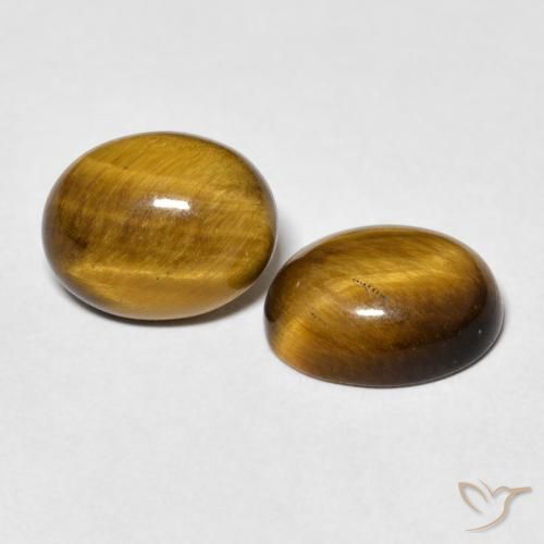 5.66 ct natürliche hellbraun Tigerauge-Edelsteine, Oval, Lichtundurchlässig