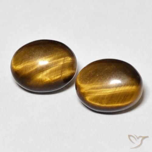 5.80ctw Natürlicher gold-braun Tigerauge, Oval, Lichtundurchlässig