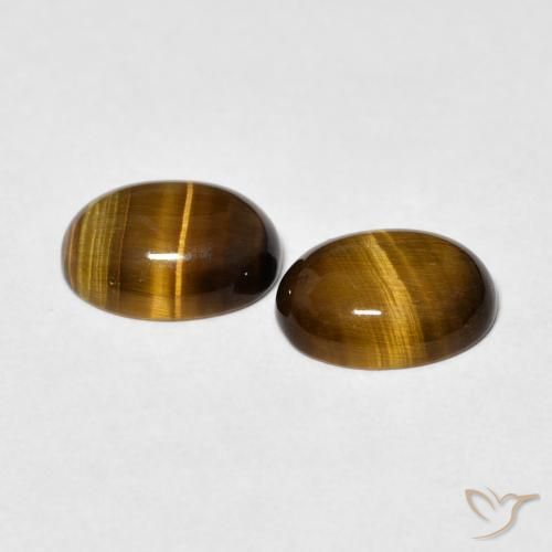 3.01 ct natürliche gelblich-braun Tigerauge-Edelsteine, Oval, Lichtundurchlässig