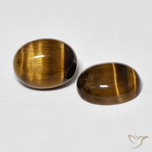 3.64 ct natürliche Mittel braun Tigerauge-Edelsteine, Oval, Lichtundurchlässig