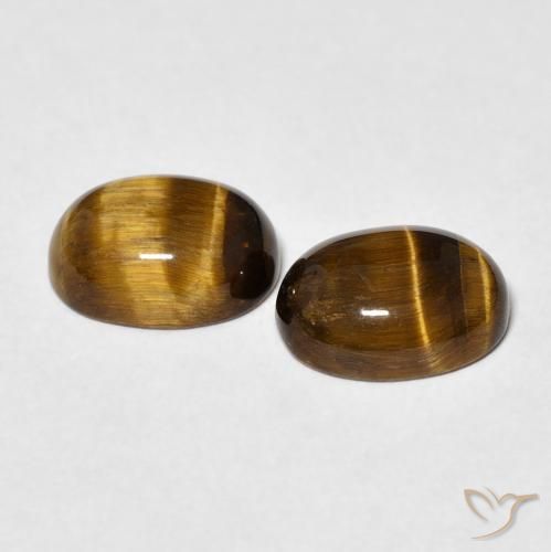 3.64 ct natürliche Mittel braun Tigerauge-Edelsteine, Oval, Lichtundurchlässig