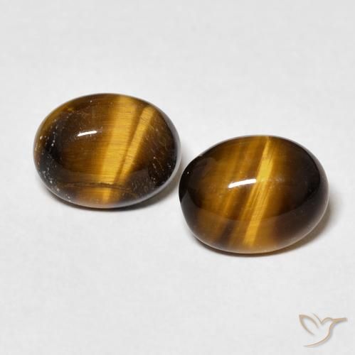 3.05ctw Natürlicher Warmes Braun Tigerauge, Oval, Lichtundurchlässig