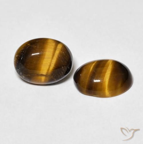 3.05 ct natürliche Warmes Braun Tigerauge-Edelsteine, Oval, Lichtundurchlässig