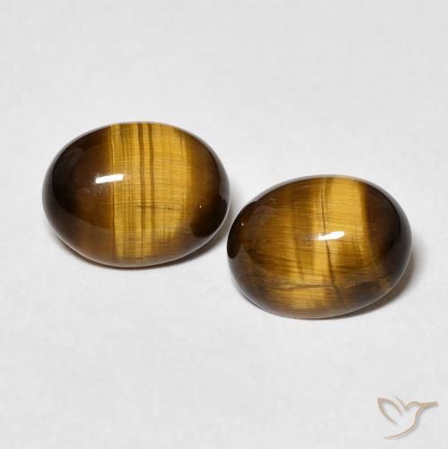 3.21ctw Natürlicher Mittel braun Tigerauge, Oval, Lichtundurchlässig