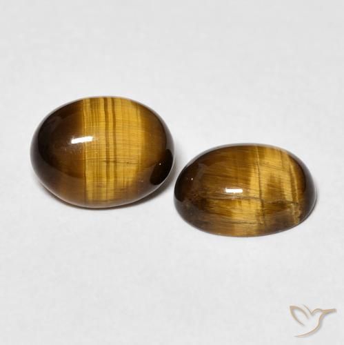 3.21 ct natürliche Mittel braun Tigerauge-Edelsteine, Oval, Lichtundurchlässig