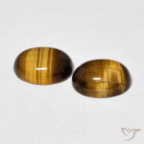 3.21 ct natürliche Mittel braun Tigerauge-Edelsteine, Oval, Lichtundurchlässig