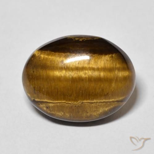 10.42ct Natürlicher Warmes Braun Tigerauge, Oval, Lichtundurchlässig