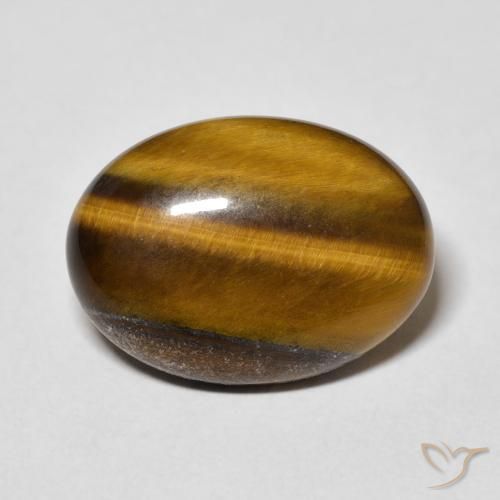 11.52ct Natürlicher gelblich-braun Tigerauge, Oval, Lichtundurchlässig