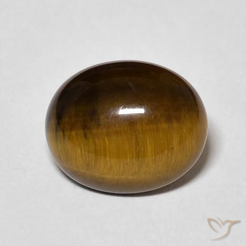 3.44ct Natürlicher Mittel braun Tigerauge, Oval, Lichtundurchlässig