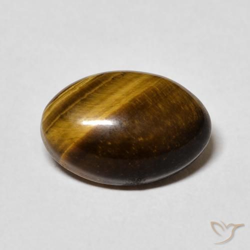 3.84ct Natürlicher gold-braun Tigerauge, Oval, Lichtundurchlässig