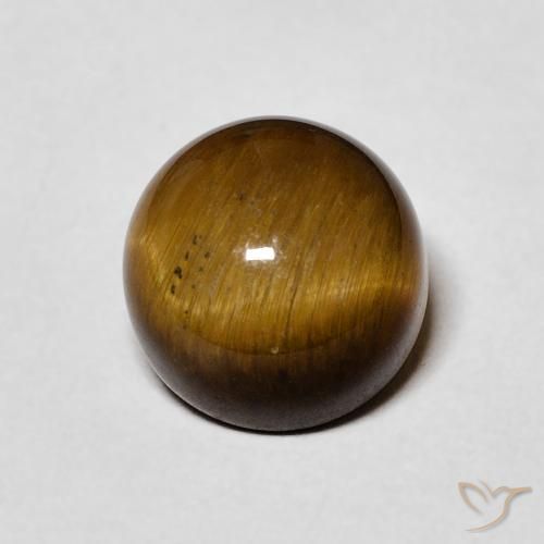 2.66ct Natürlicher Warmes Braun Tigerauge, Runden, Lichtundurchlässig