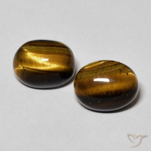 4.46ctw Natürlicher Warmes Braun Tigerauge, Oval, Lichtundurchlässig