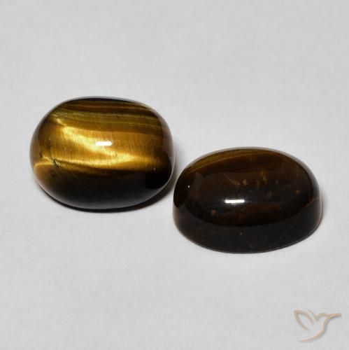 4.46 ct natürliche Warmes Braun Tigerauge-Edelsteine, Oval, Lichtundurchlässig