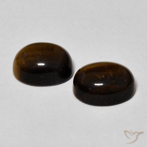 4.46 ct natürliche Warmes Braun Tigerauge-Edelsteine, Oval, Lichtundurchlässig