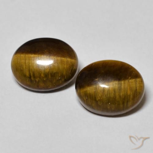6.24ctw Natürlicher Warmes Braun Tigerauge, Oval, Lichtundurchlässig