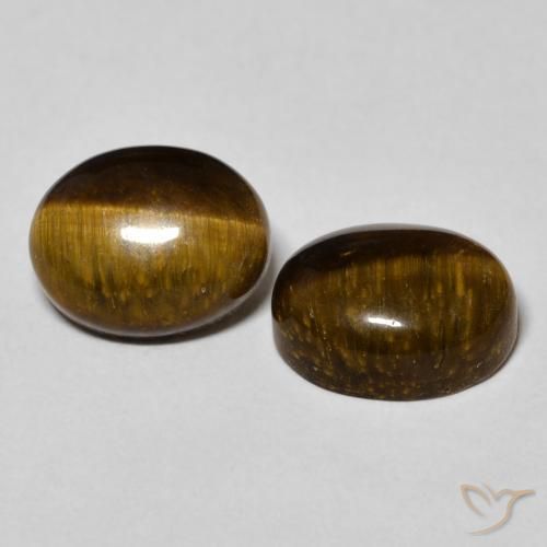 6.24 ct natürliche Warmes Braun Tigerauge-Edelsteine, Oval, Lichtundurchlässig