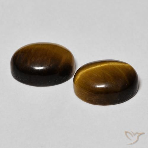 6.10 ct natürliche Lebkuchen braun Tigerauge-Edelsteine, Oval, Lichtundurchlässig