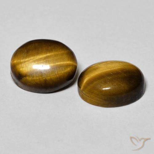 5.96 ct natürliche Mittel braun Tigerauge-Edelsteine, Oval, Lichtundurchlässig