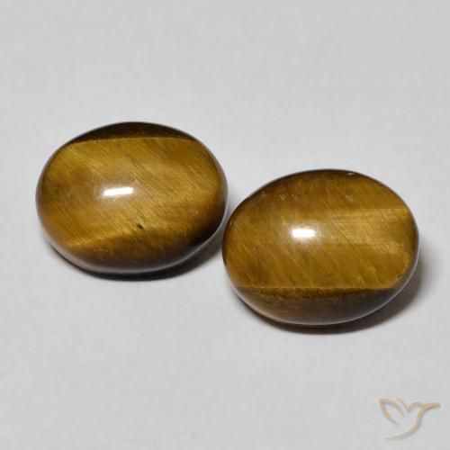 6.17ctw Natürlicher gelblich-braun Tigerauge, Oval, Lichtundurchlässig