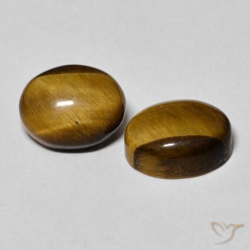 6.17 ct natürliche gelblich-braun Tigerauge-Edelsteine, Oval, Lichtundurchlässig