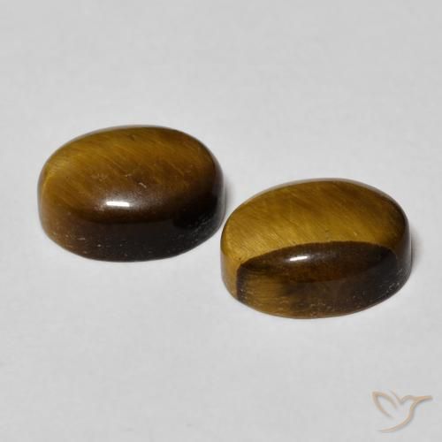 6.17 ct natürliche gelblich-braun Tigerauge-Edelsteine, Oval, Lichtundurchlässig