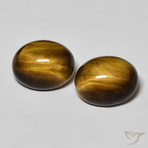 6.34ctw Natürlicher gold-braun Tigerauge, Oval, Lichtundurchlässig