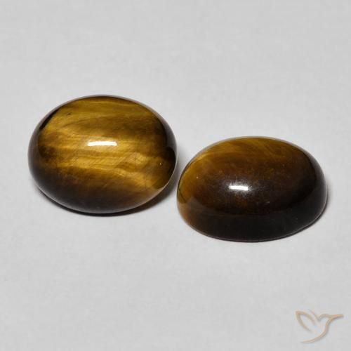 6.34 ct natürliche gold-braun Tigerauge-Edelsteine, Oval, Lichtundurchlässig