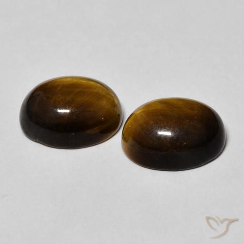 6.34 ct natürliche gold-braun Tigerauge-Edelsteine, Oval, Lichtundurchlässig
