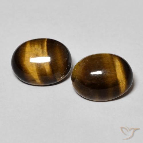 3.43ctw Natürlicher Mittel braun Tigerauge, Oval, Lichtundurchlässig