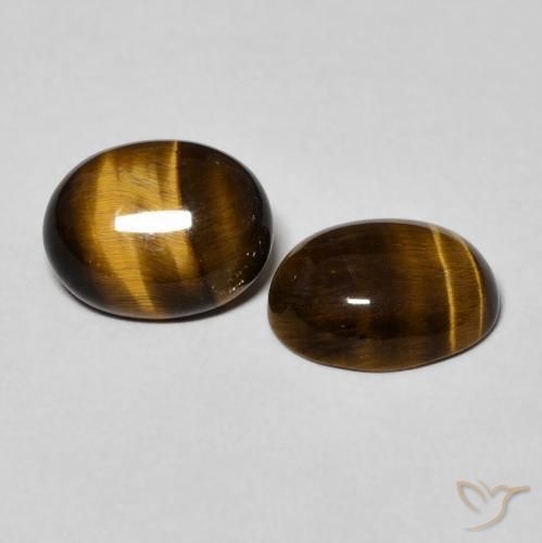 3.43 ct natürliche Mittel braun Tigerauge-Edelsteine, Oval, Lichtundurchlässig