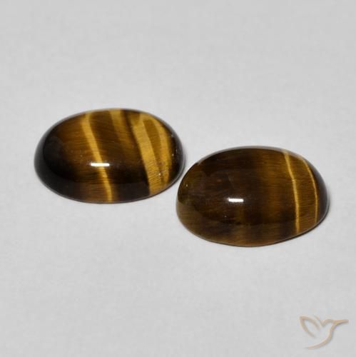 3.43 ct natürliche Mittel braun Tigerauge-Edelsteine, Oval, Lichtundurchlässig