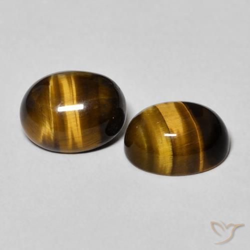 4.10 ct natürliche Warmes Braun Tigerauge-Edelsteine, Oval, Lichtundurchlässig