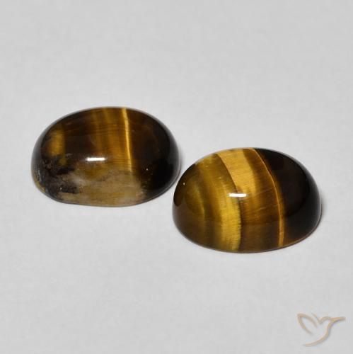 4.10 ct natürliche Warmes Braun Tigerauge-Edelsteine, Oval, Lichtundurchlässig