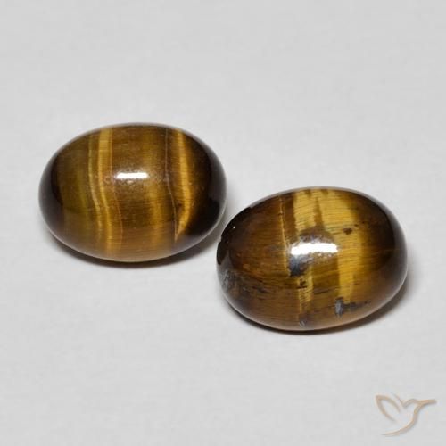 2.94ctw Natürlicher gold-braun Tigerauge, Oval, Lichtundurchlässig