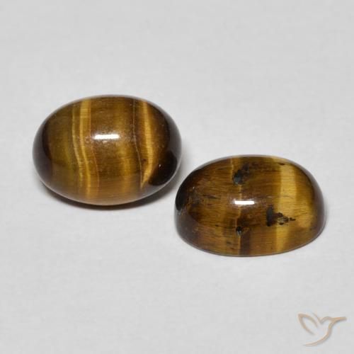 2.94 ct natürliche gold-braun Tigerauge-Edelsteine, Oval, Lichtundurchlässig