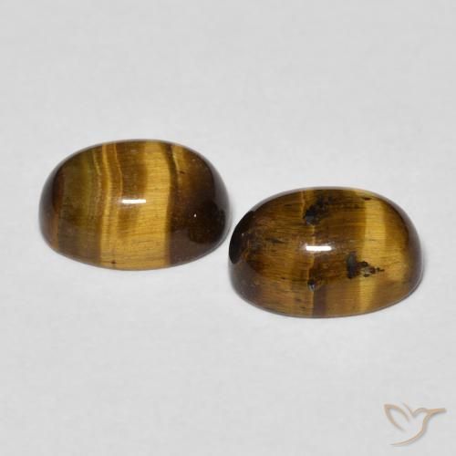 2.94 ct natürliche gold-braun Tigerauge-Edelsteine, Oval, Lichtundurchlässig