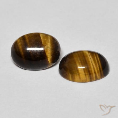 2.30 ct natürliche gold-braun Tigerauge-Edelsteine, Oval, Lichtundurchlässig
