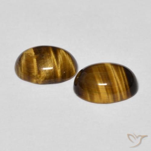 2.30 ct natürliche gold-braun Tigerauge-Edelsteine, Oval, Lichtundurchlässig