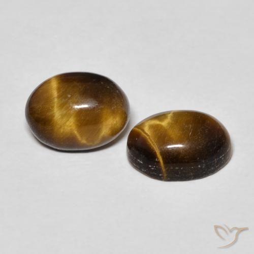 2.90 ct natürliche Mittel braun Tigerauge-Edelsteine, Oval, Lichtundurchlässig