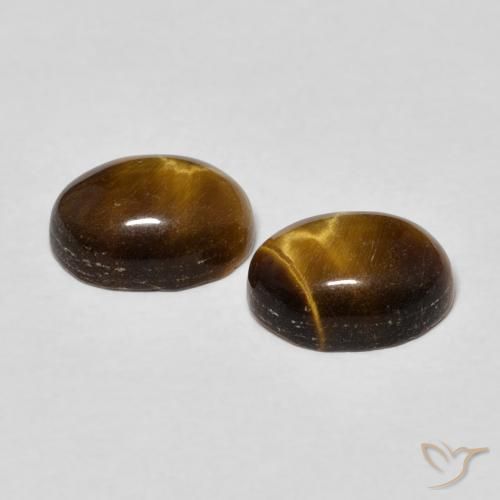2.90 ct natürliche Mittel braun Tigerauge-Edelsteine, Oval, Lichtundurchlässig
