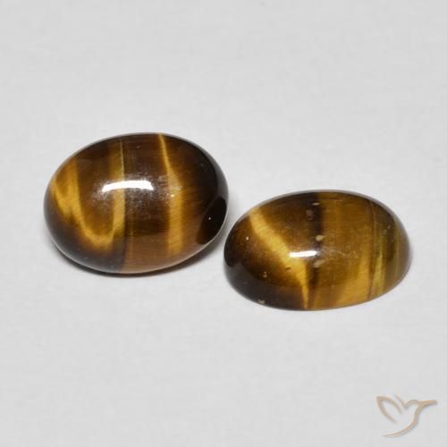 2.40 ct natürliche gelblich-braun Tigerauge-Edelsteine, Oval, Lichtundurchlässig