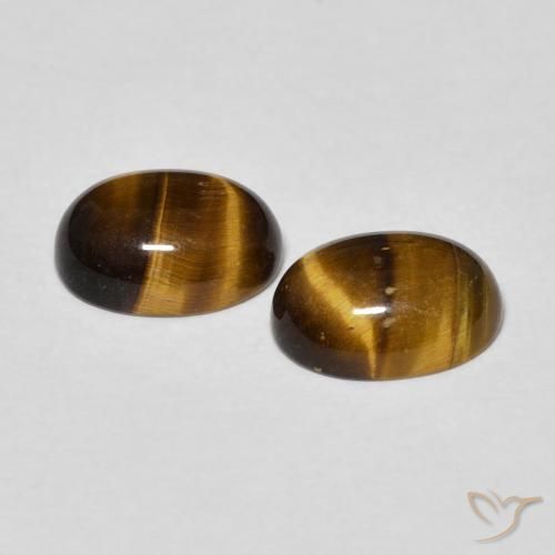 2.40 ct natürliche gelblich-braun Tigerauge-Edelsteine, Oval, Lichtundurchlässig
