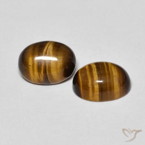 2.80 ct natürliche Mittel braun Tigerauge-Edelsteine, Oval, Lichtundurchlässig