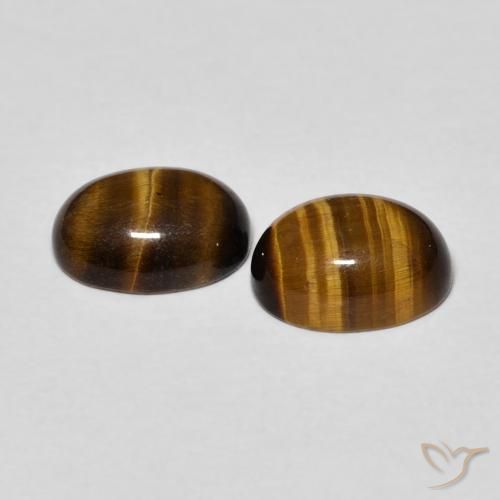 2.80 ct natürliche Mittel braun Tigerauge-Edelsteine, Oval, Lichtundurchlässig