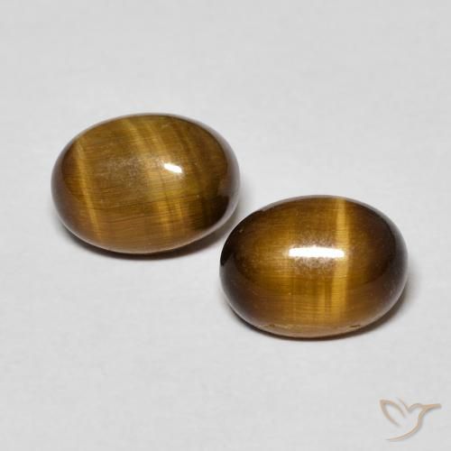 2.84ctw Natürlicher Mittel braun Tigerauge, Oval, Lichtundurchlässig