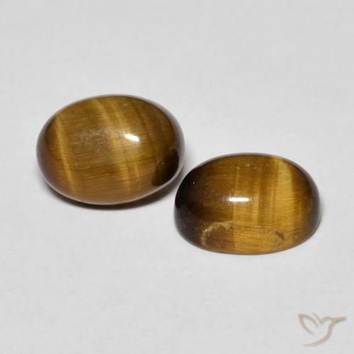 2.84 ct natürliche Mittel braun Tigerauge-Edelsteine, Oval, Lichtundurchlässig