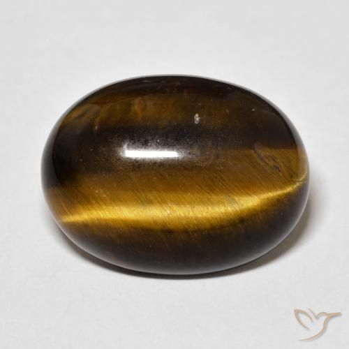 14.75ct Natürlicher Medium Dark-Brown Tigerauge, Oval, Lichtundurchlässig