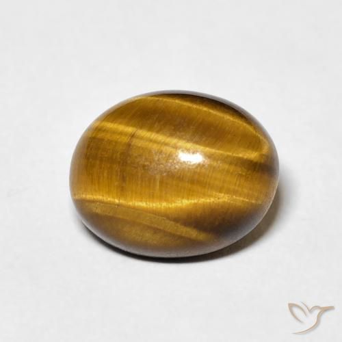 3.51ct Natürlicher Mittel braun Tigerauge, Oval, Lichtundurchlässig