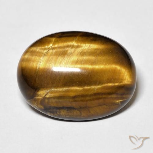 14.73ct Natürlicher Warmes Braun Tigerauge, Oval, Lichtundurchlässig
