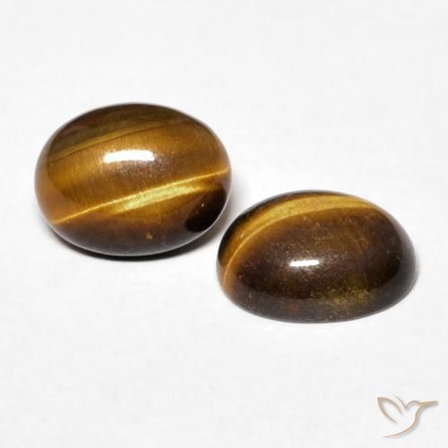 2.44 ct natürliche gold-braun Tigerauge-Edelsteine, Oval, Lichtundurchlässig
